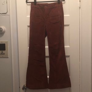 Stretch Burnt Orange Wide Leg Pant